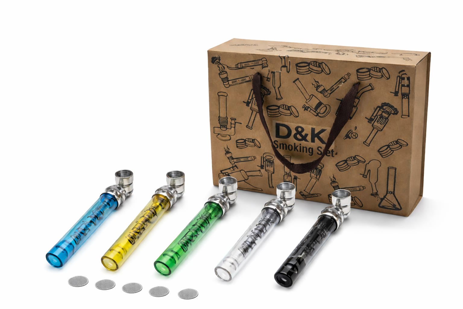 D&K Glaspfeife sortierte Farben